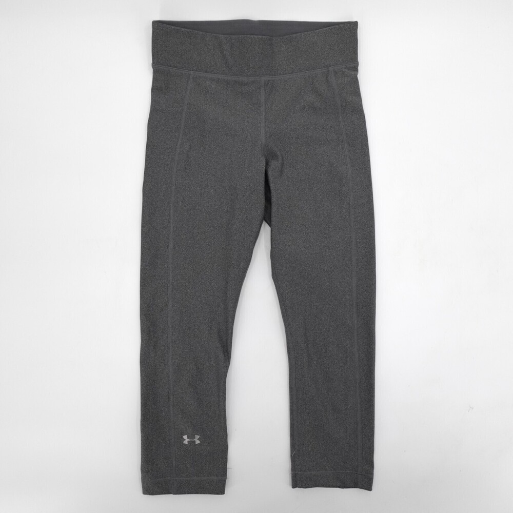 Under Armour UA Leggings Womens Small Gray Compression Cropped Elastic Waist